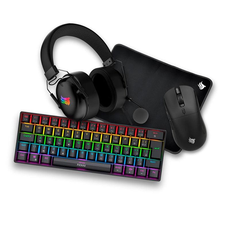 Combo Gamer Pichau Netuno V2 4×1, Teclado Mec