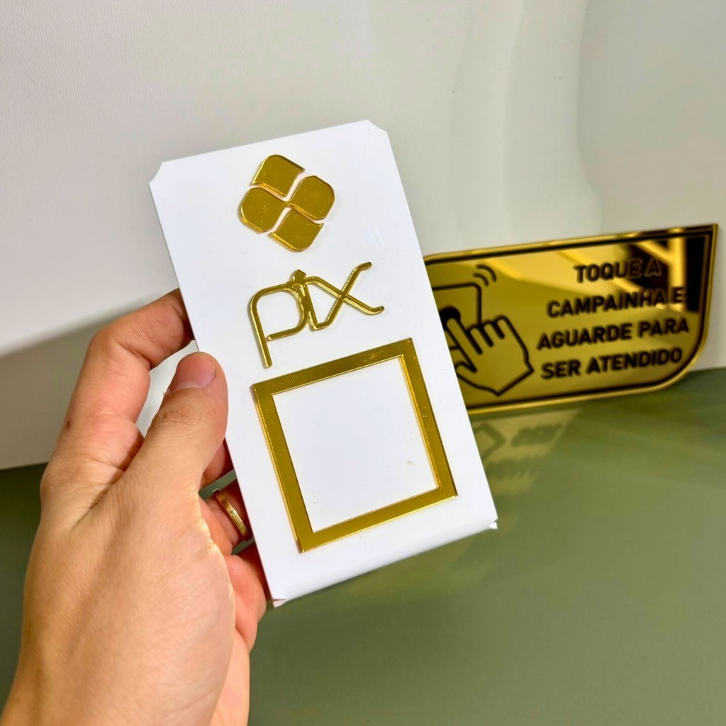Kit Placa Pix Personalizada Qr Code + Placa Campai