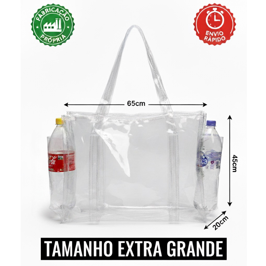 Bolsa Transparente reforçada PVC cristal EXTRA GR