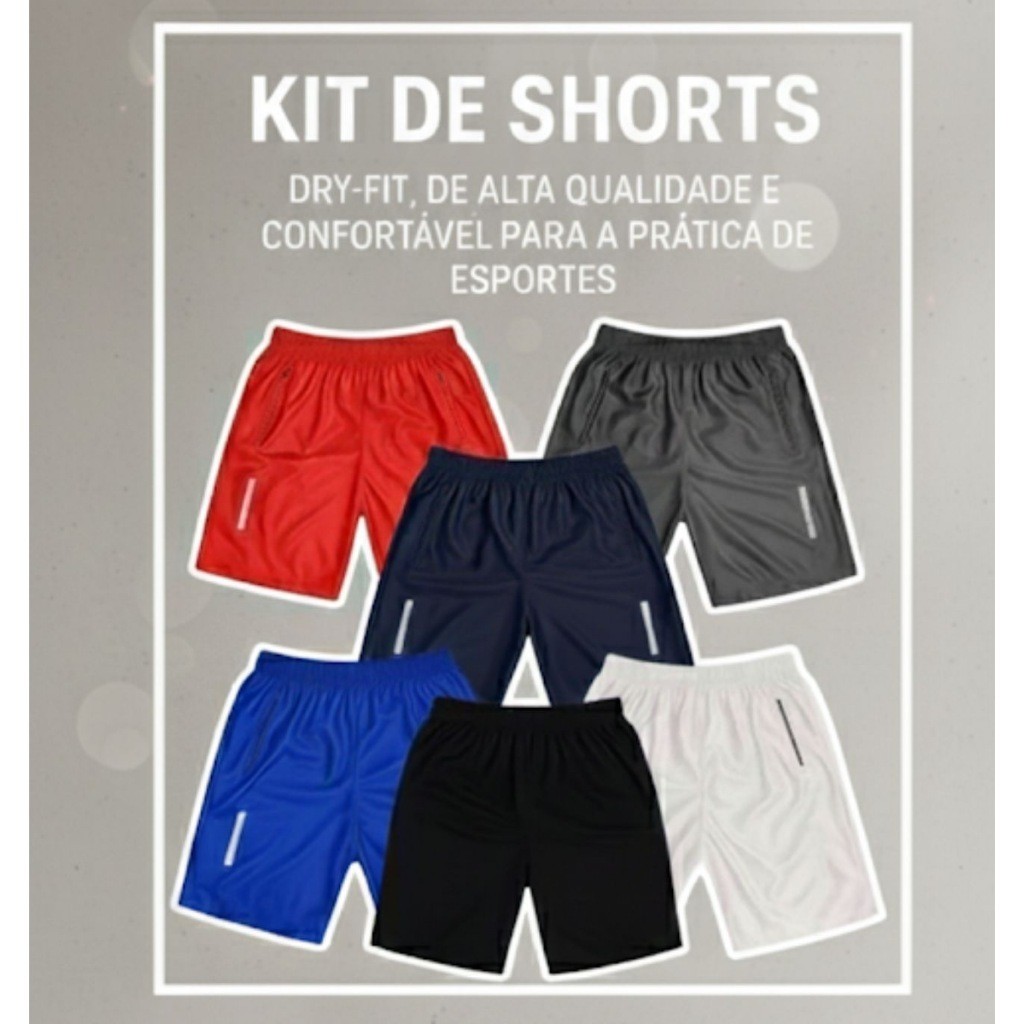 Kit 5 Short Masculino Esportivo Chimpa Academia co