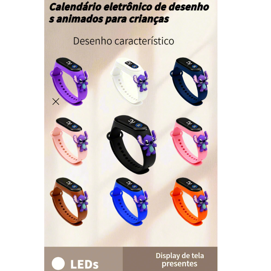 Stitch relógio infantil menino menina digital par