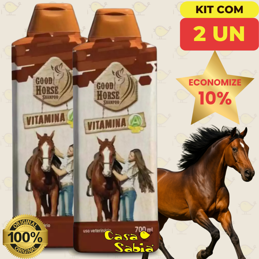Shampoo Cavalo Good Horse 700ml Vitamina A  Kit co