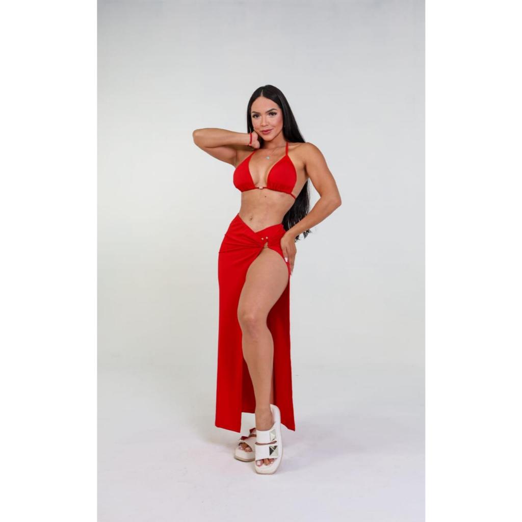 Conjunto biquíni com saída nó frontal – m