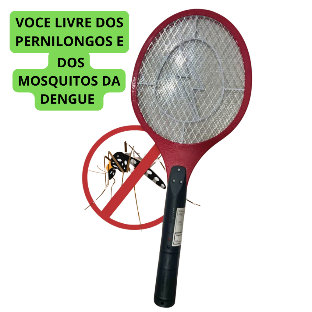 Raquete Elétrica Mata Mosquito Dengue Insetos Rec