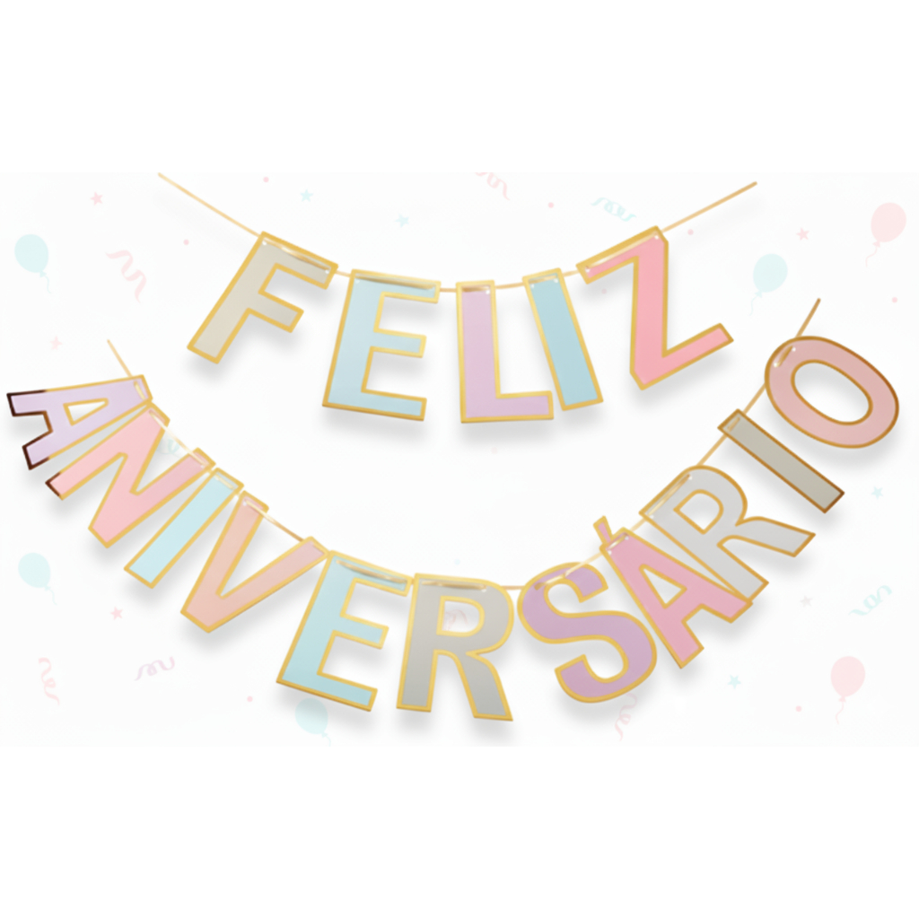Faixa Varal De Letras Feliz Aniversário Cartonado