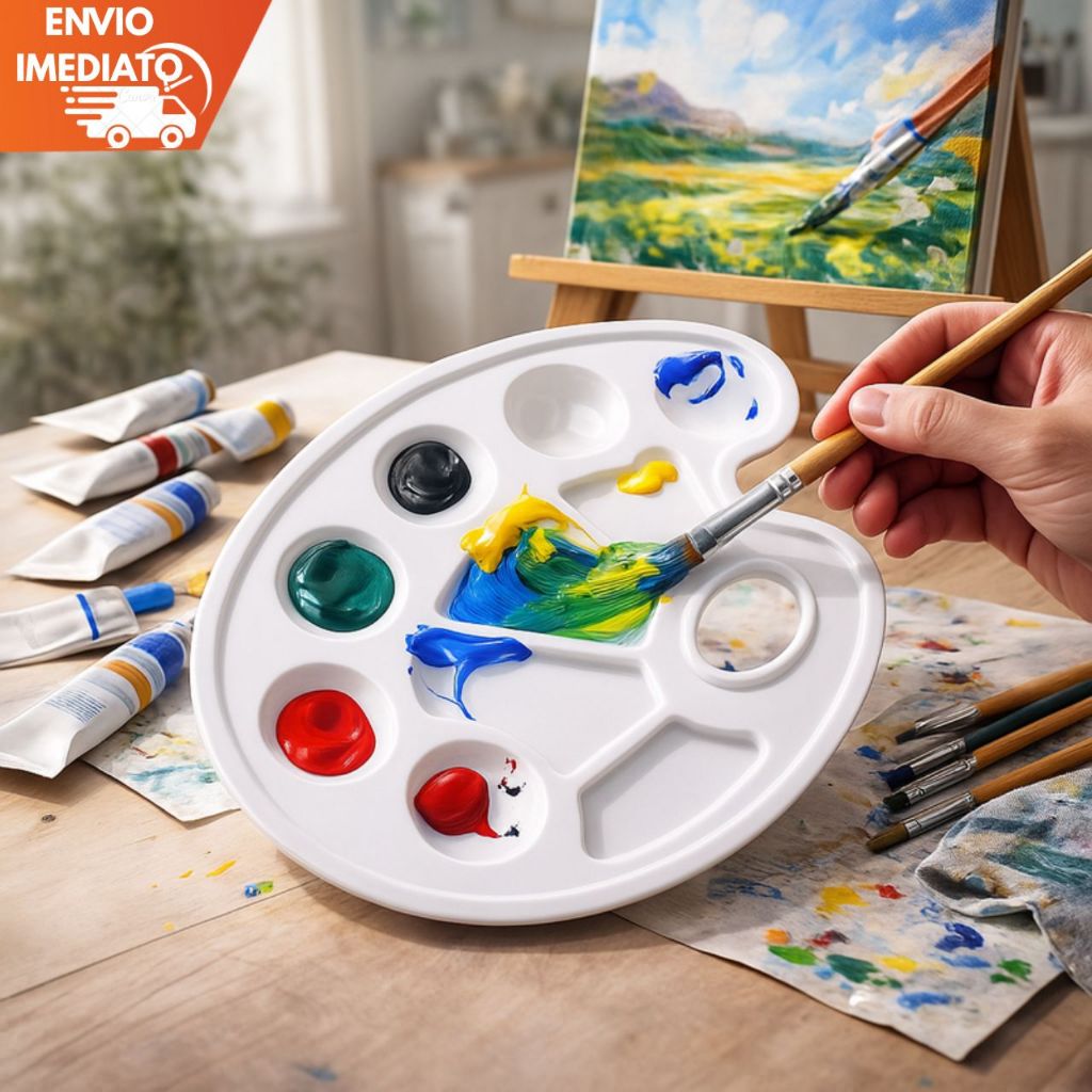 Paleta Godê Plástica 17x23cm para Pintura Guache