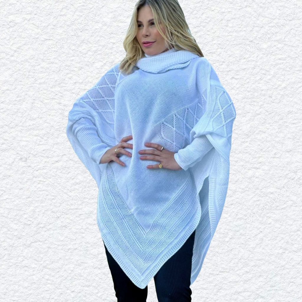 Suéter Plus Size de Tricô Básico Feminino de L�