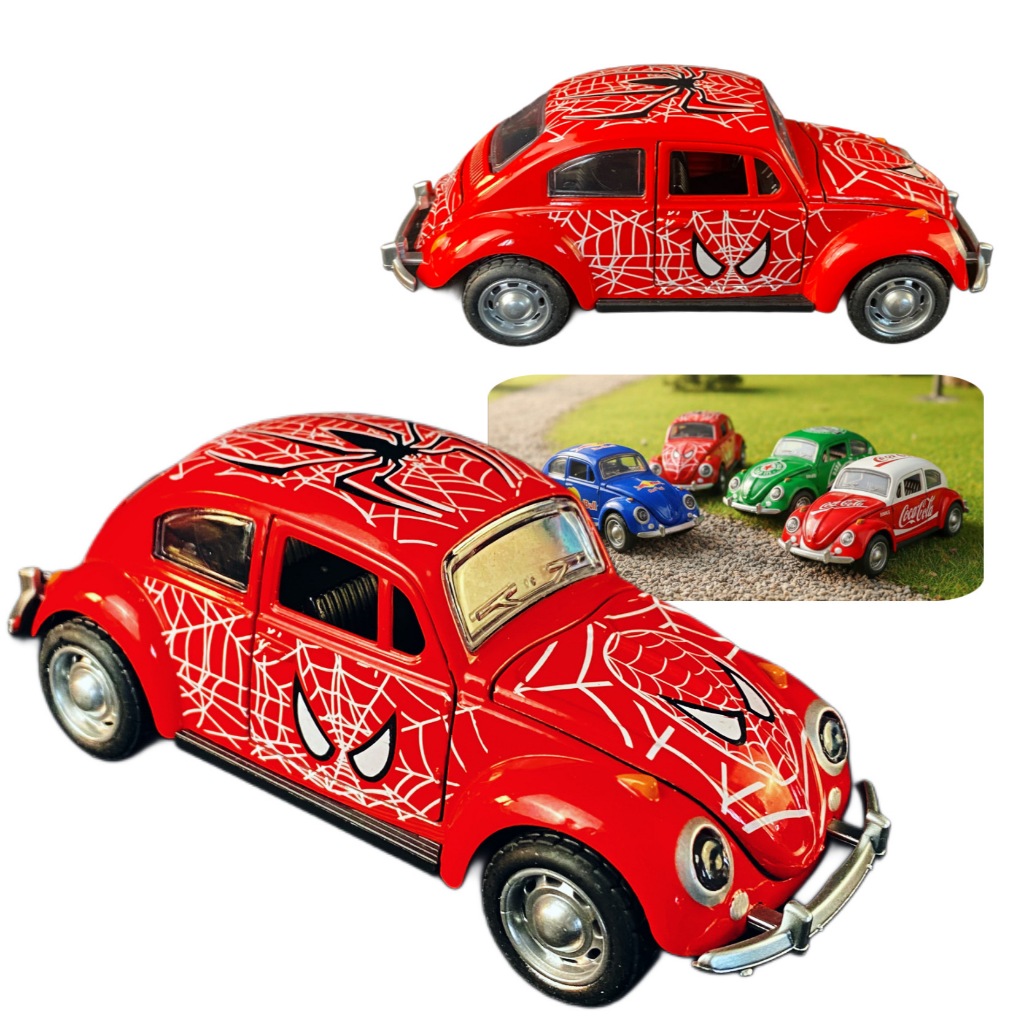 Fusca de Metal Homem Aranha Escala 1:32 Abre Porta