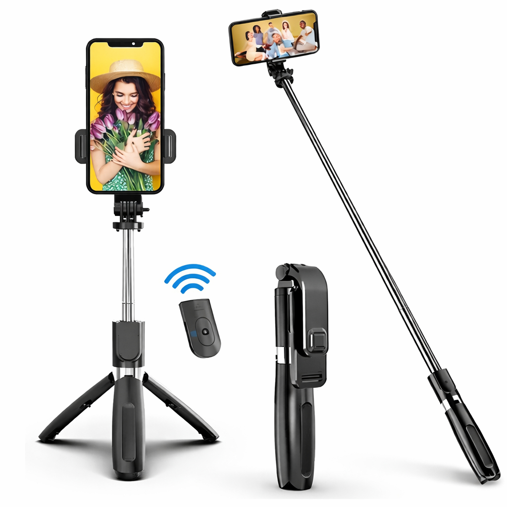 Tripé para Celular + Pau de Selfie Ajustável com