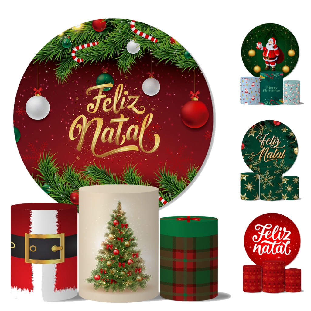 Trio Capas Cilindros + Painel Natal Veste Fácil