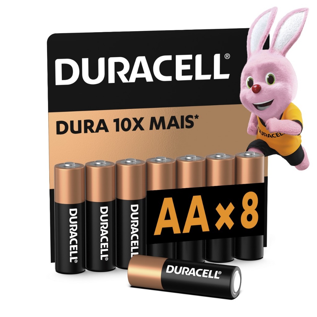 Pilha Alcalina Duracell AA cartela com 8UN