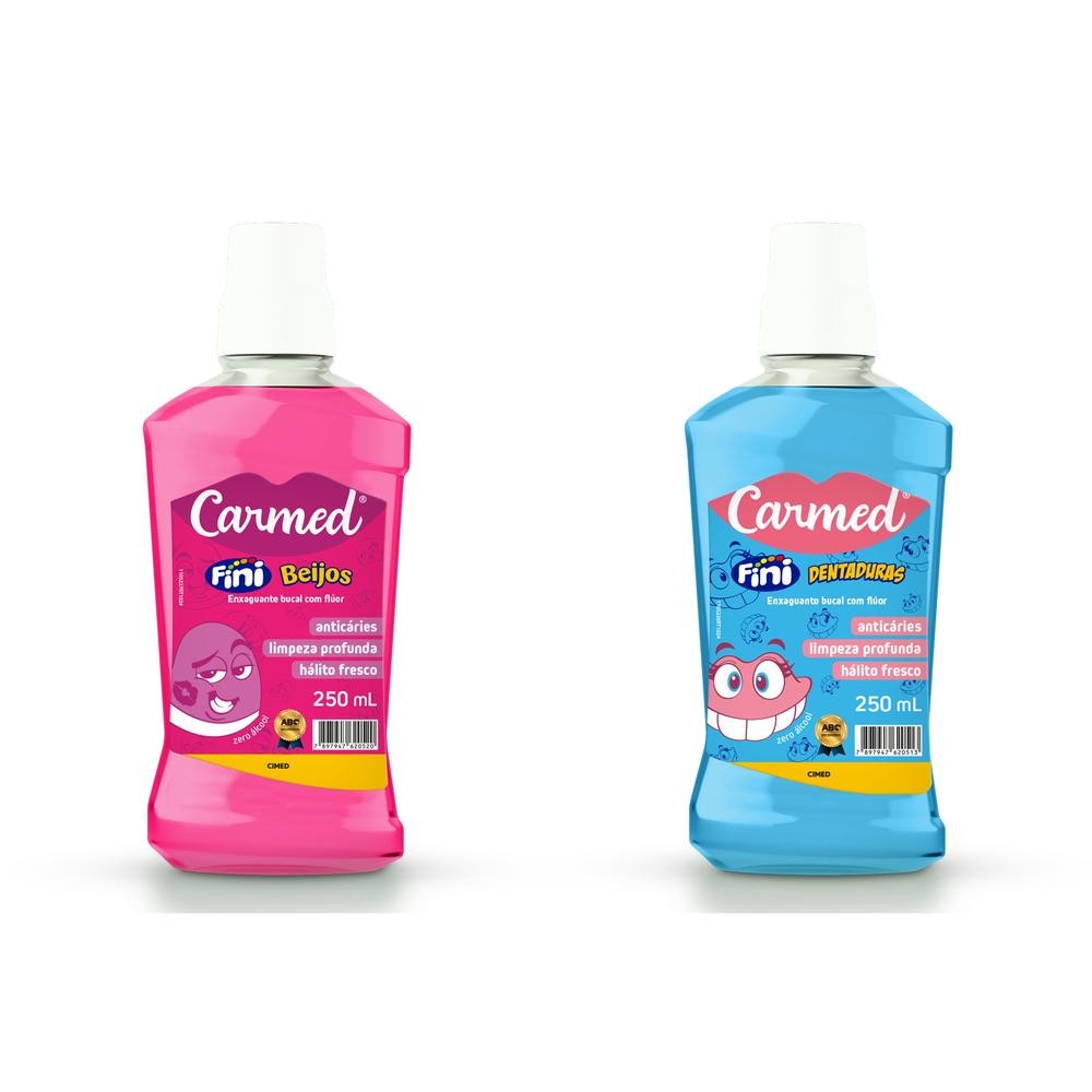 Kit Enxaguante Bucal Carmed Beijos+ Dentadura 250m