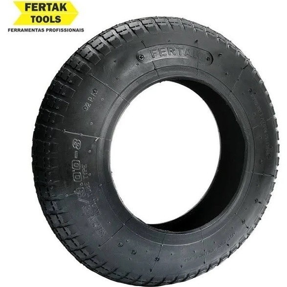 Pneu Para Carrinho De Mão Borracha 3.25×8 Fe