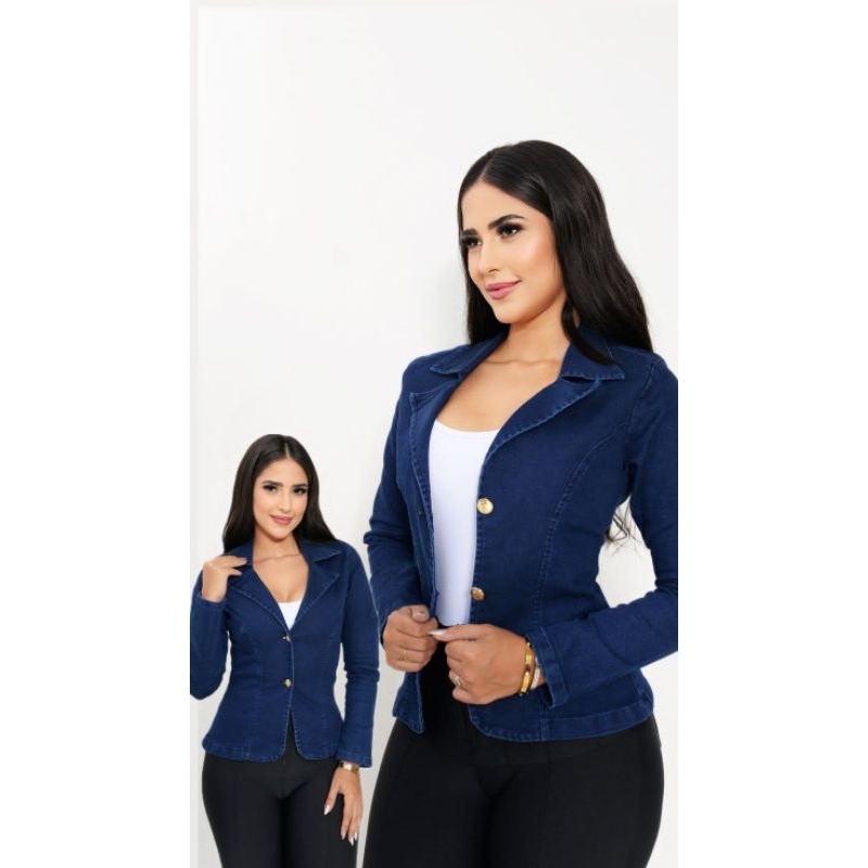 Blazer Feminino Jeans com Lycra Slim P ao G4 promo