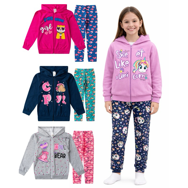 Conjuntos Infantil Menina Moletom com legging SUPL
