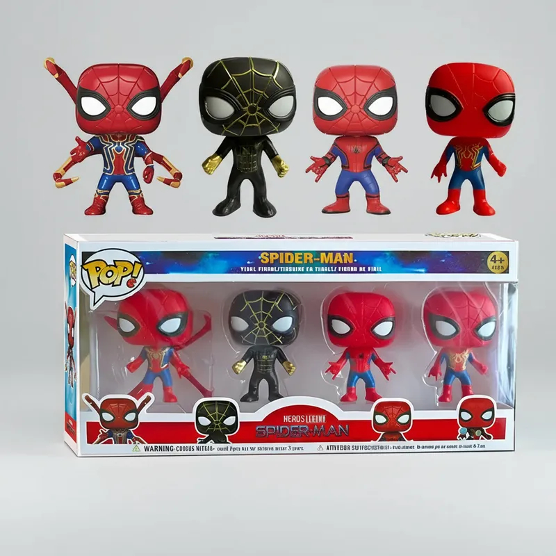 Kit Figuras De Ação Homem Aranha Pop Com 04 Unid