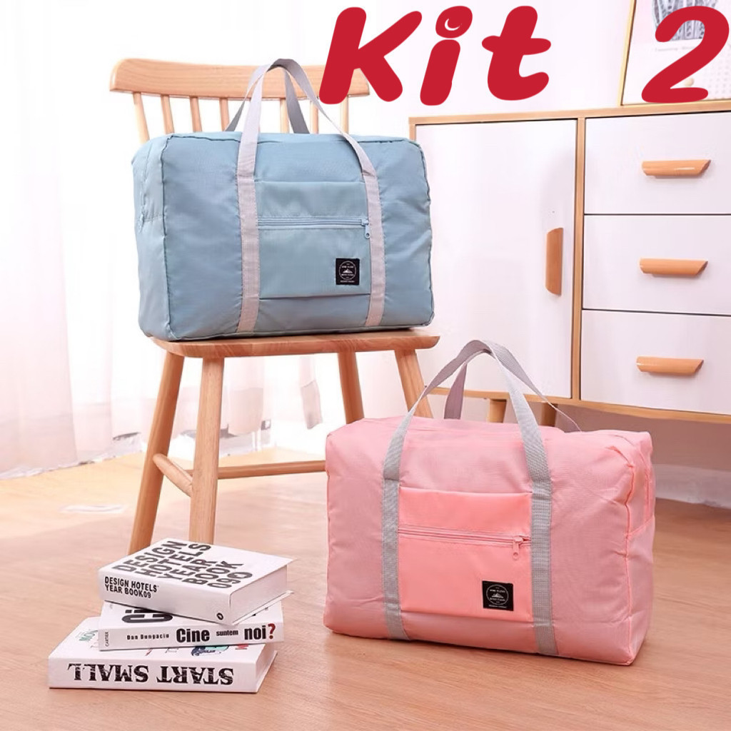 Kit 2/1 PCS Mala de viagem dobrável portatíl e i