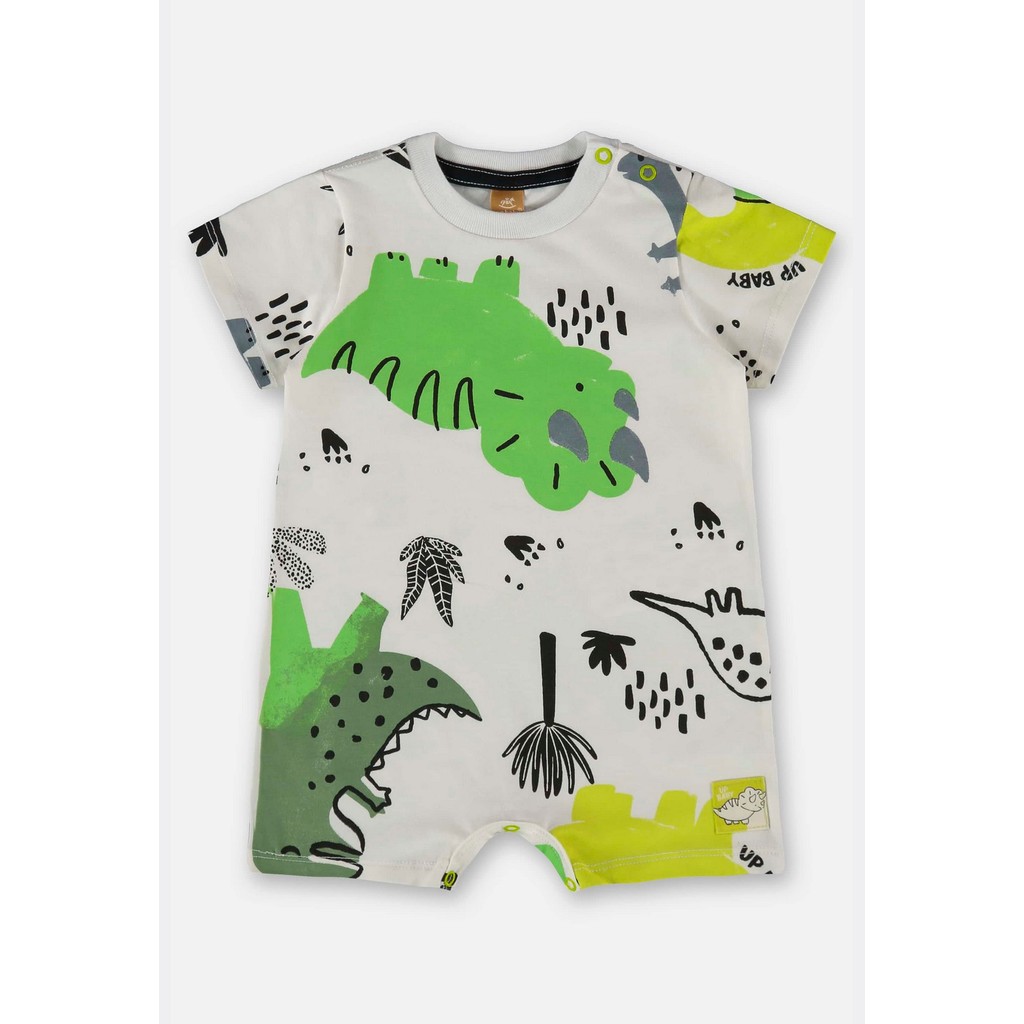 Macaquinho Dinos para Bebê Menino em Meia Malha U