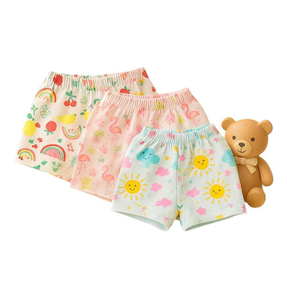 Kit 3 Shorts Tapa Fralda Para Bebês  Estampado 10