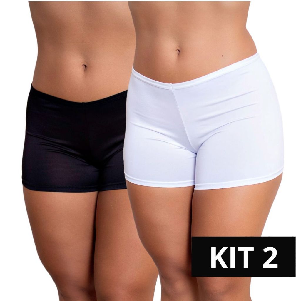 KIT 2 Short Microfibra Segunda Pele Curta  Elastic
