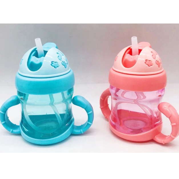 Copo de água potável 200ML com tampa e canudo + 