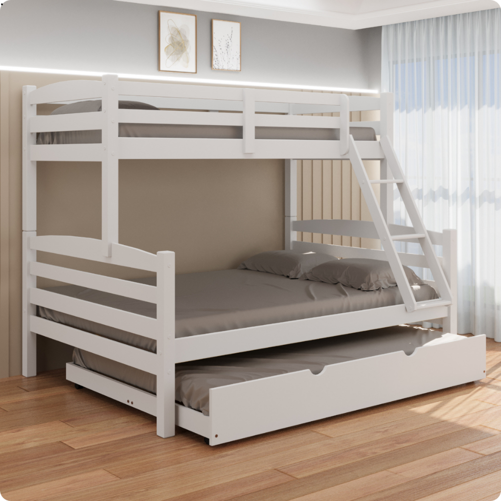 Treliche Casal com Cama Auxiliar de Casal Madeira 