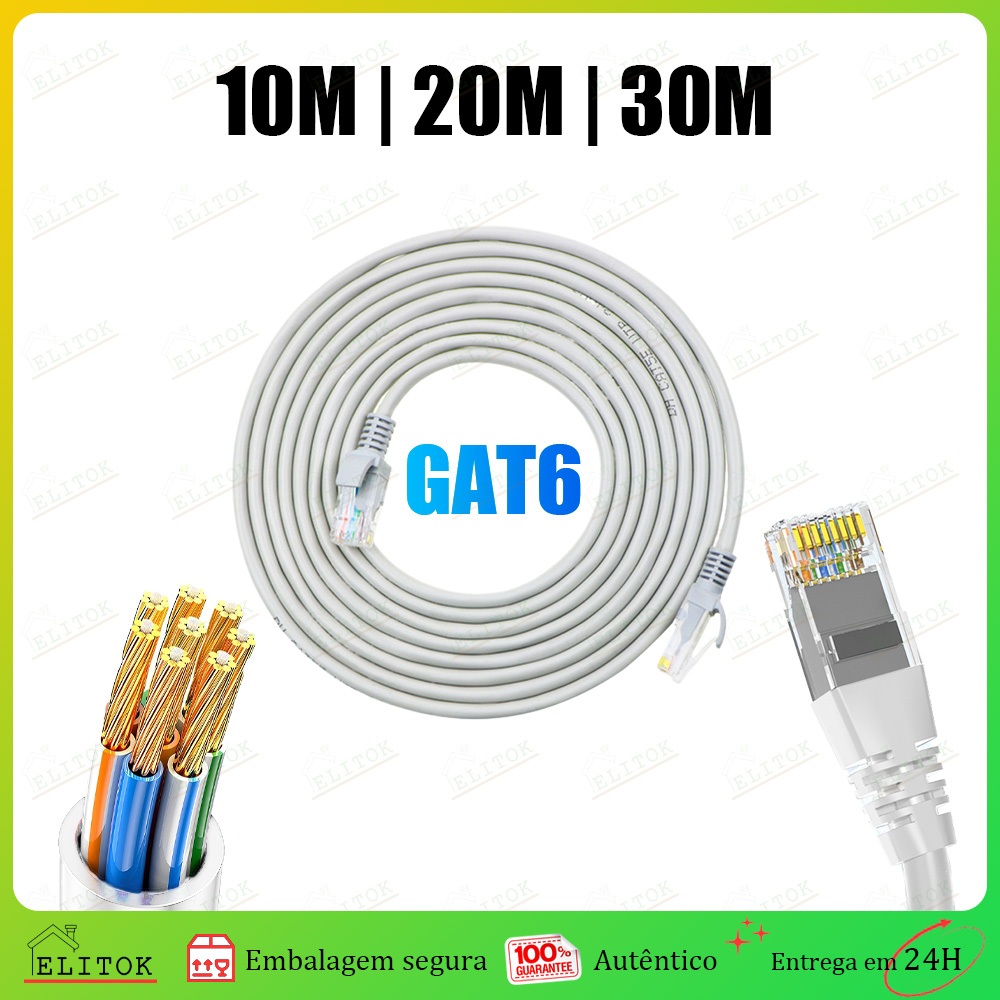 Cabo de Rede RJ45 Cat6e  Alta Velocidade para Inte