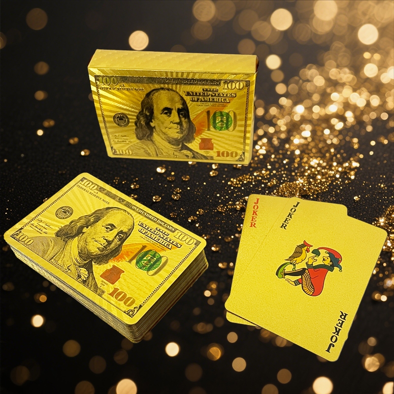 Baralho de Poker 54 Cartas: Dourado, Ouro Folheado