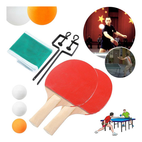 Kit Ping Pong Tênis De Mesa – 2 Raquetes + 