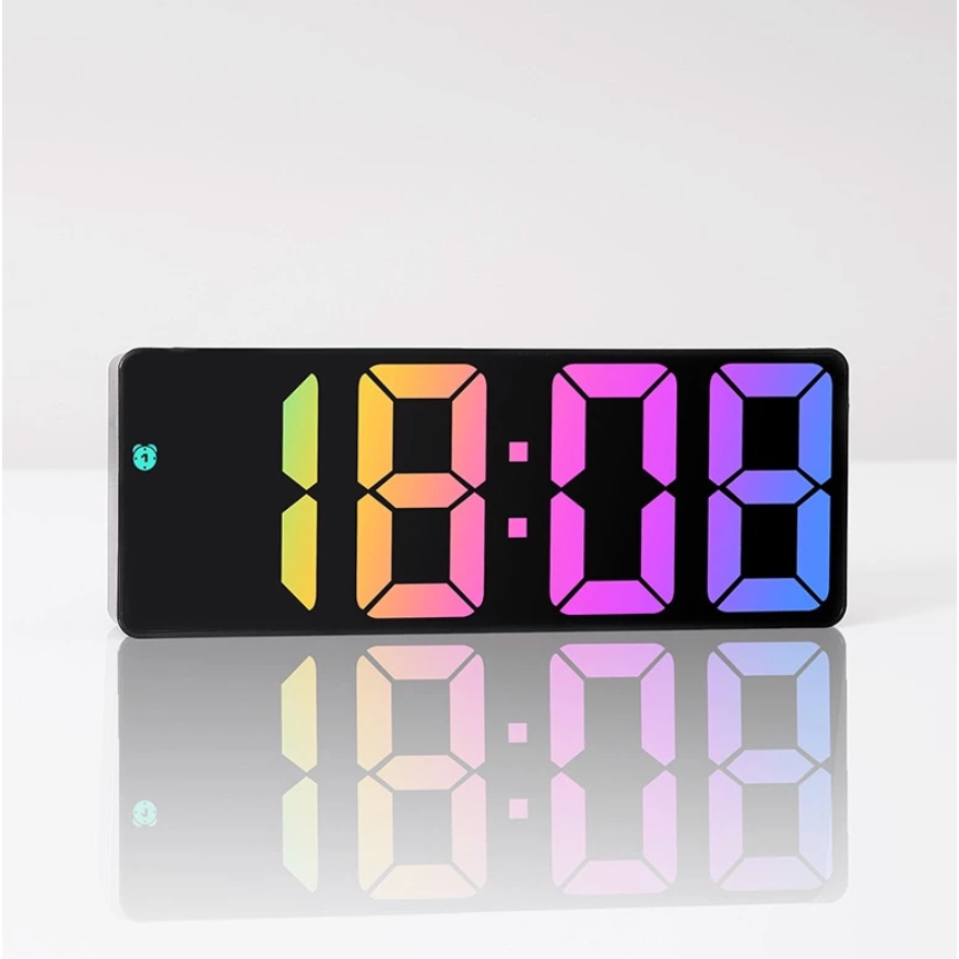 Relógio Digital LED De Tela Grande Colorido Com T