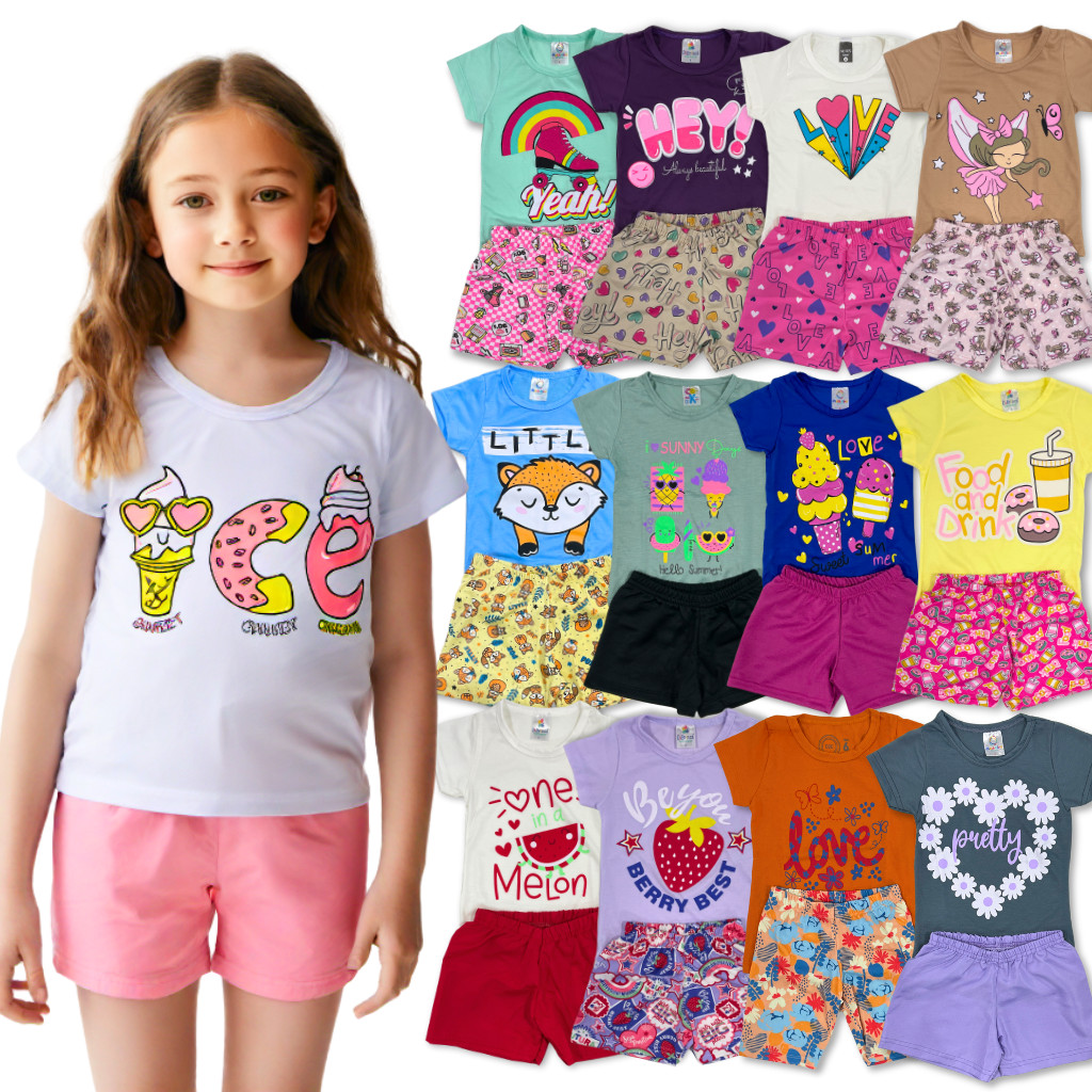 Kit 12, 06 ou 04 Peças Roupa Infantil Menina 6,3 