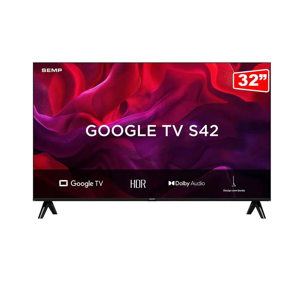 Smart TV LED HD 32 SEMP 32S42 Google TV  Dolby Aud