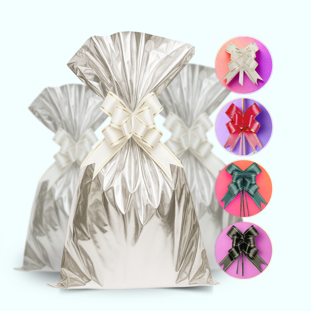 Embalagem Saco Para Presente + Laço Mágico C/ 50