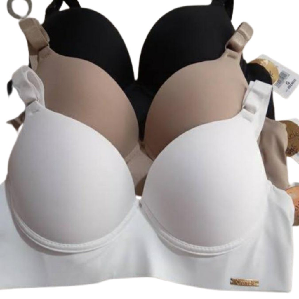 Kit C / 2 Sutiã Reforçado Básico Microfibra Com