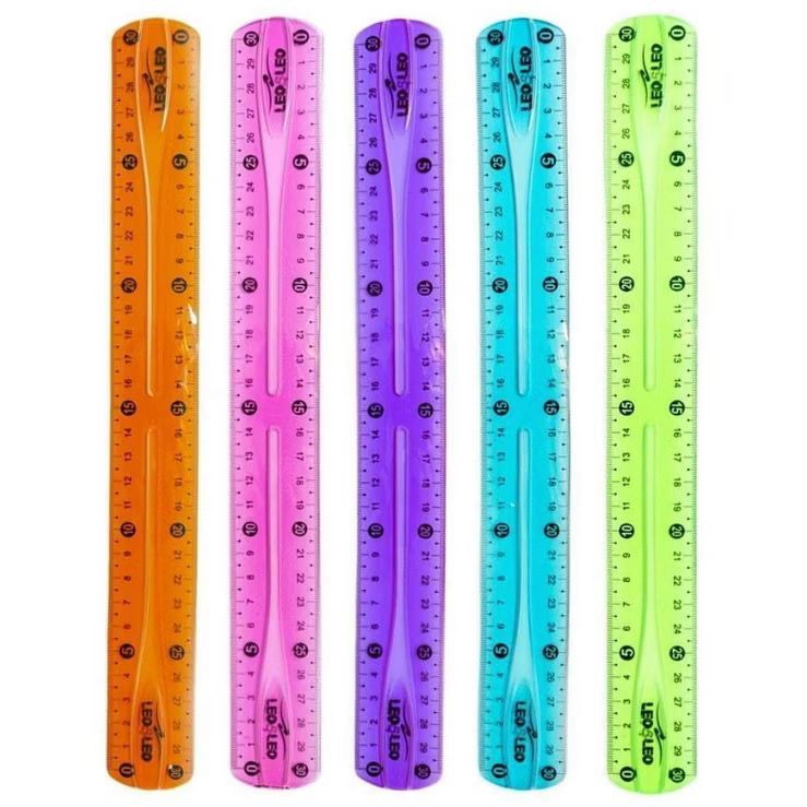Régua Flexível 30cm Cores Variadas Material Esco