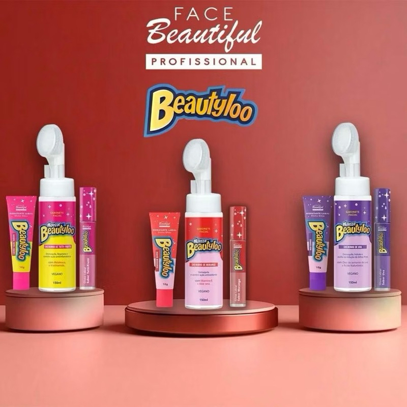 Kit Mousse Beautyloo + Gloss + Hidratante Labial C