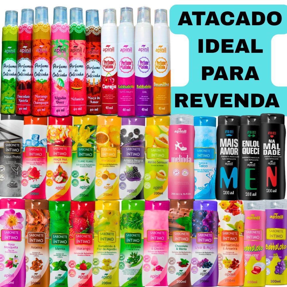 Kit 10 Perfumes de Calcinha e10 Sabonetes Intimos 