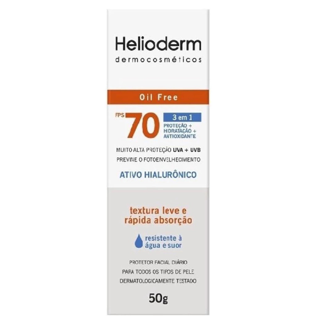 Protetor Solar Facial Helioderm Oil Free 3 em 1 FP
