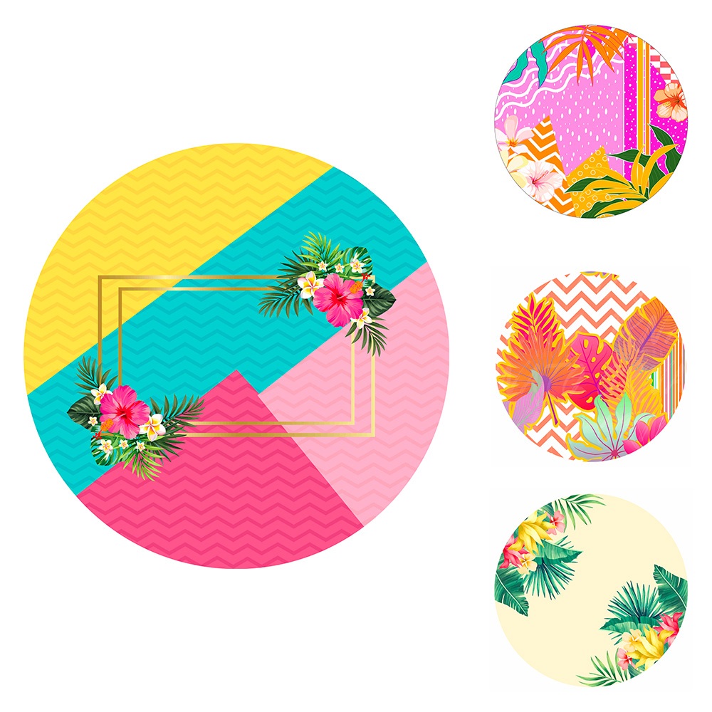 Painel Redondo de Festa em Tecido Sublimado –