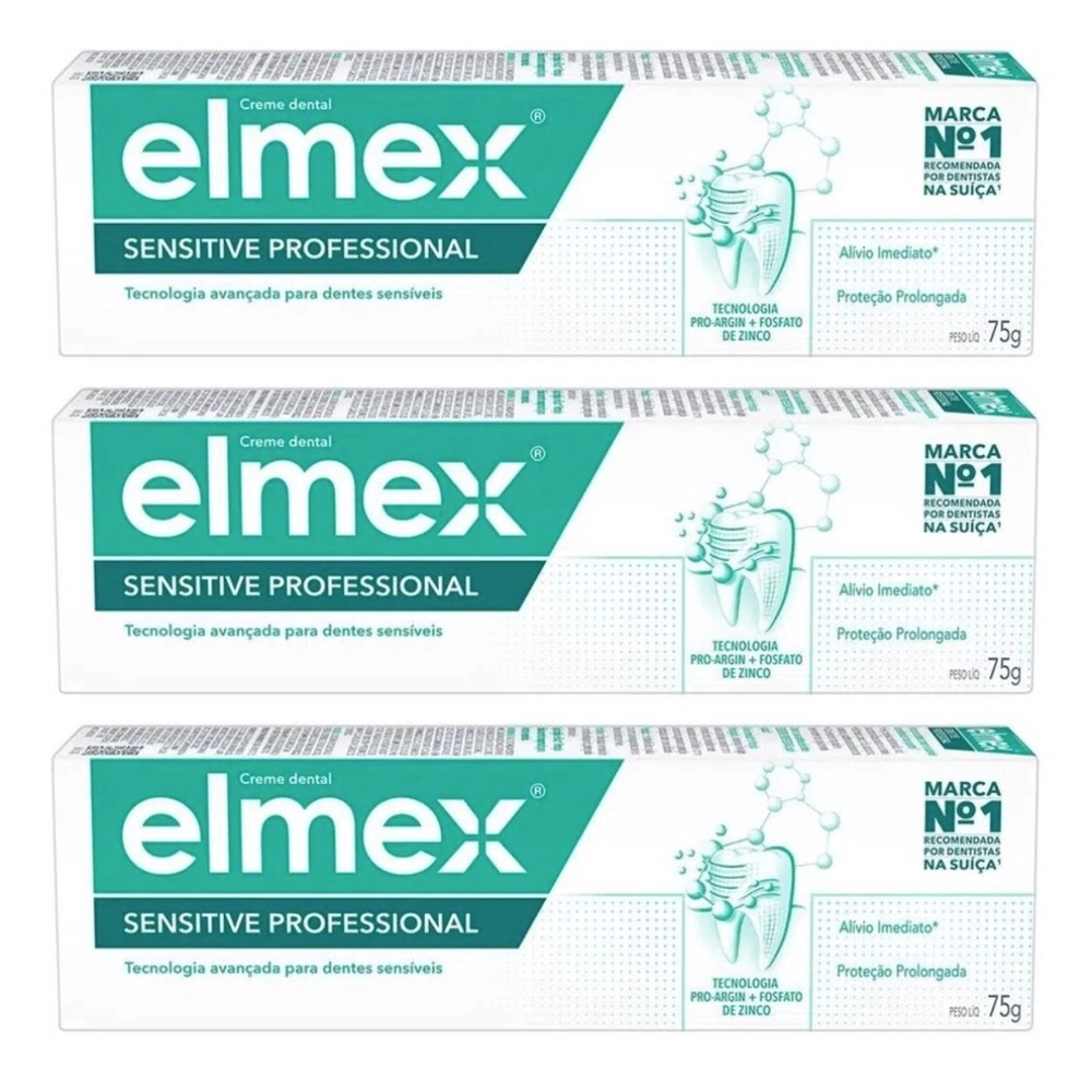 Kit 03un Creme Dental Elmex Sensitive Professional