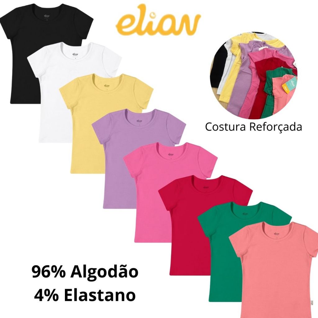 Blusa Infantil Baby Look Cotton Elian Roupa Infant