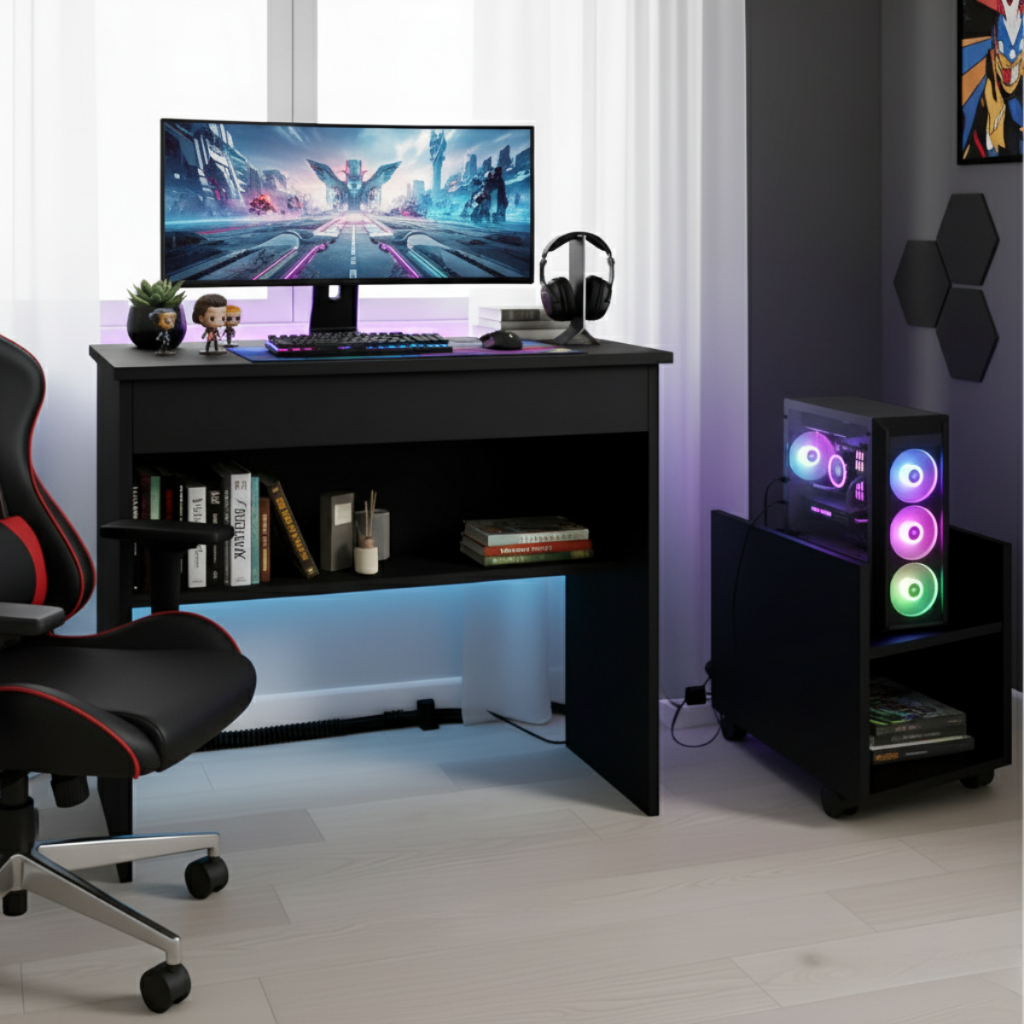 Suporte de CPU Com Rodinhas Branco Ou Preto Escrit