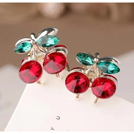 6/12/24/36 Unidades cereja pequeno clipe cristal v