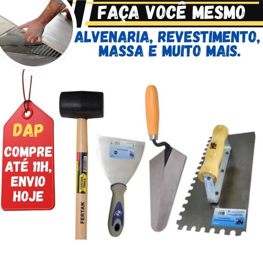 Kit Obra 4 -Desempenadeira Dentada +Colher de Pedr