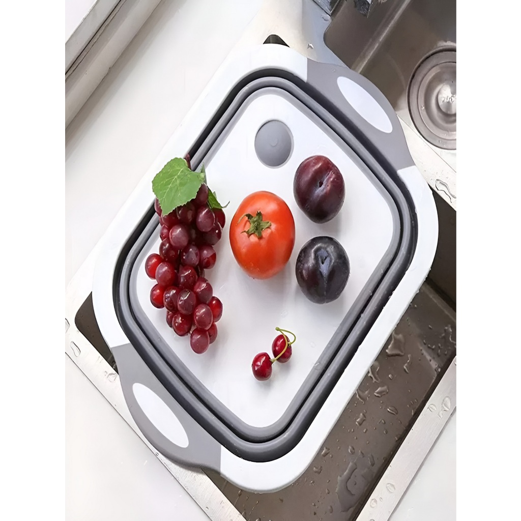 Escorredor E Tabua Cesta De Alimentos Dobrável Re