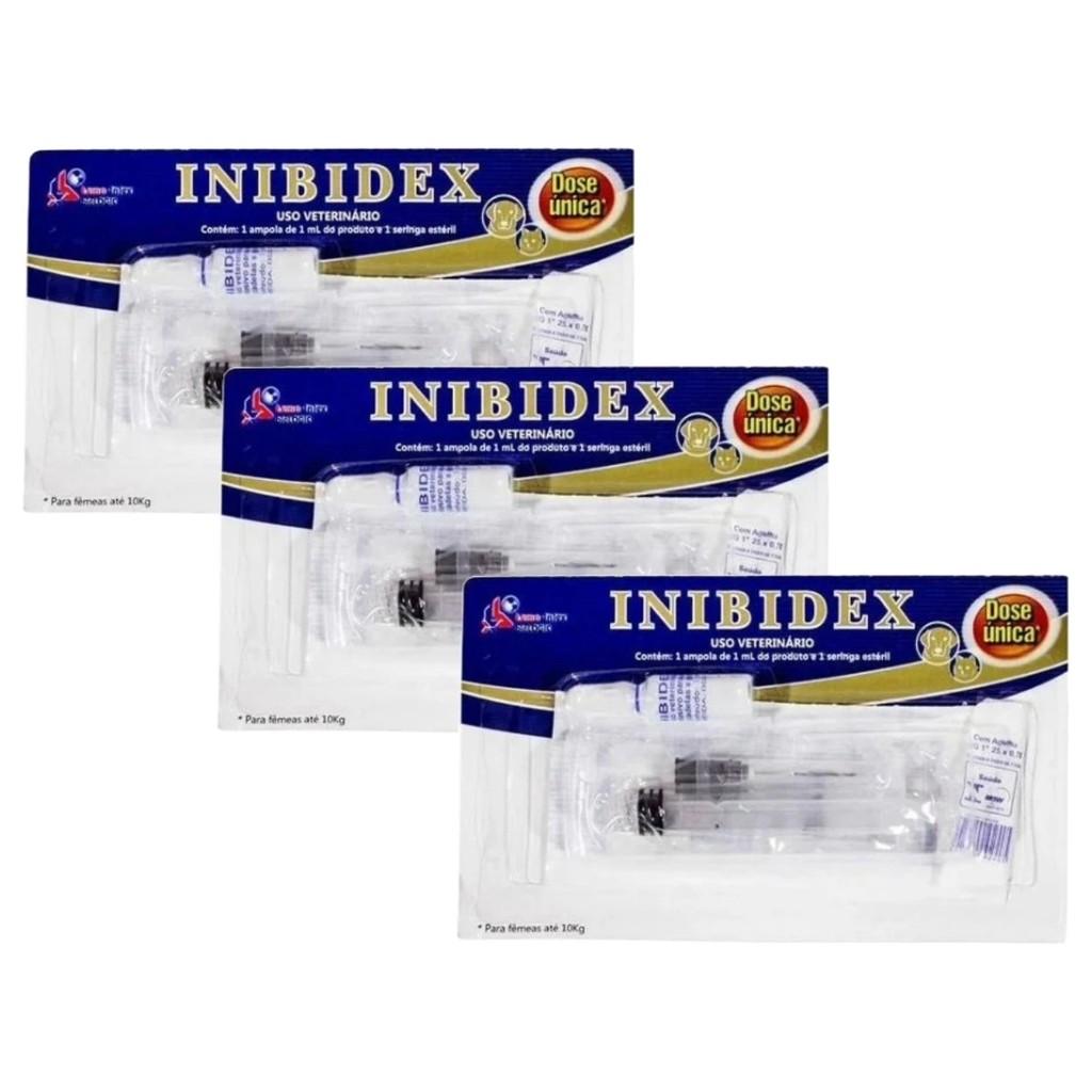 KIT Inibidex Inibidor De Cio Cadelas E Gatas 3 UN 