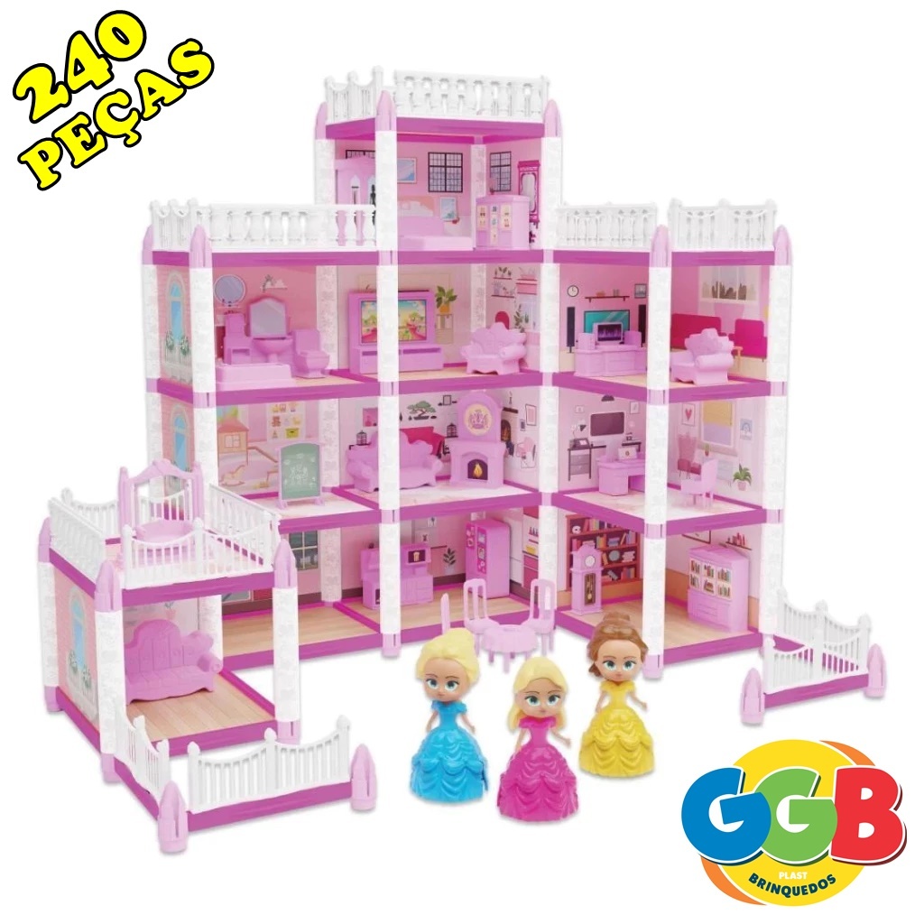 Casinha de Boneca Castelo da Princesa 240 Peças B
