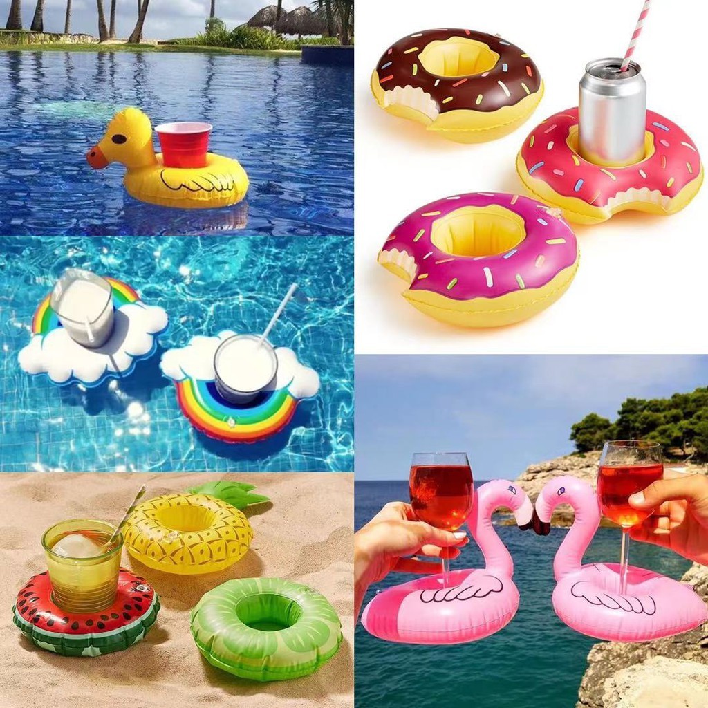 Kit 5/10/15/20 Porta Copos Boia Inflavel Piscina V