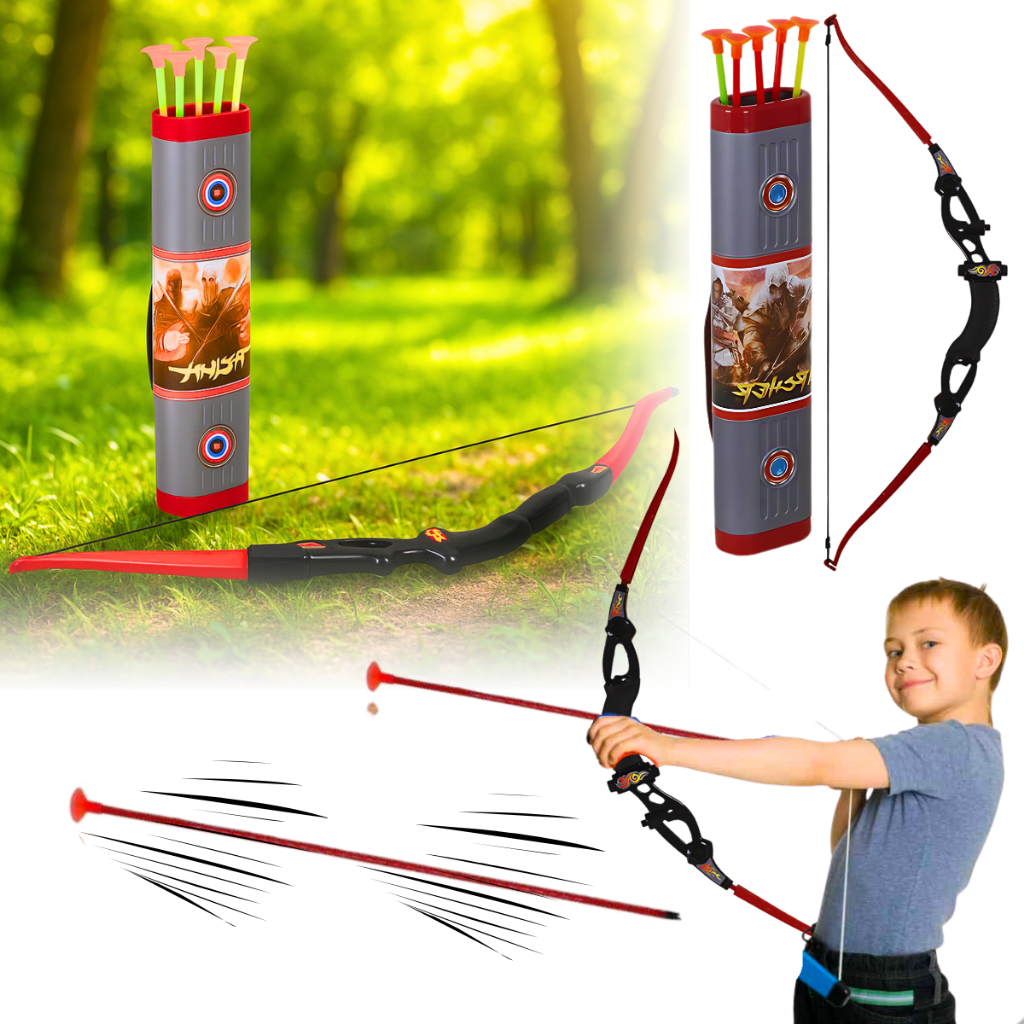 Arco E Flecha Infantil Com Bolsa Aljava Brinquedo 