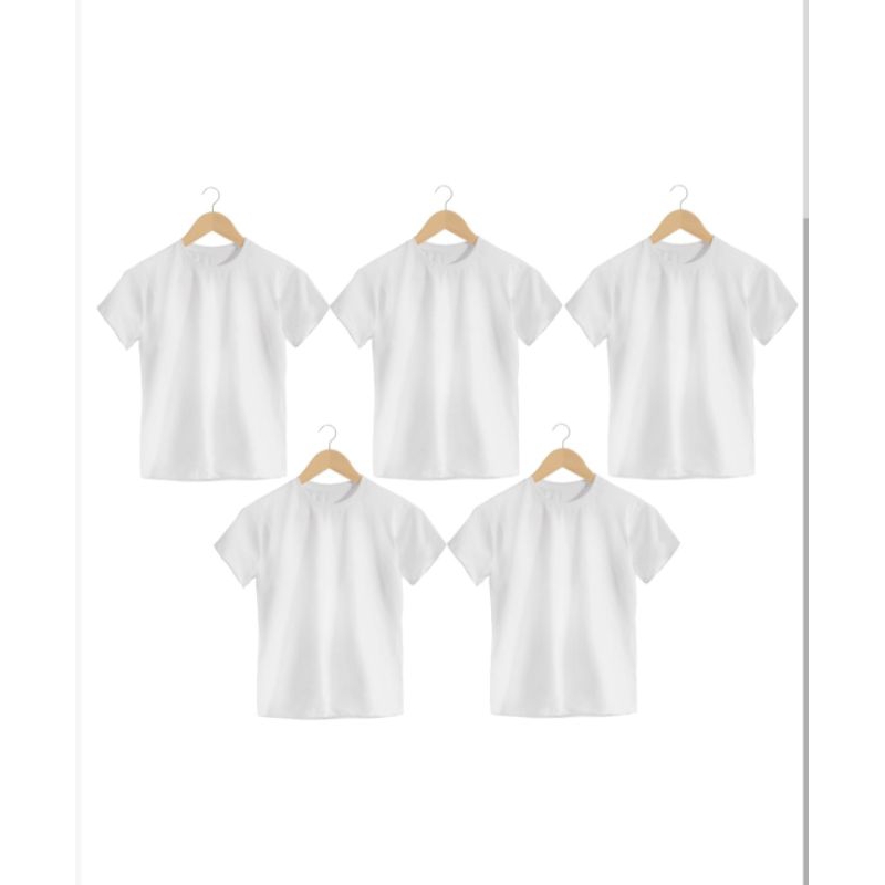 kit 5 Camisas Infantil unissex lisas Básicas 100%